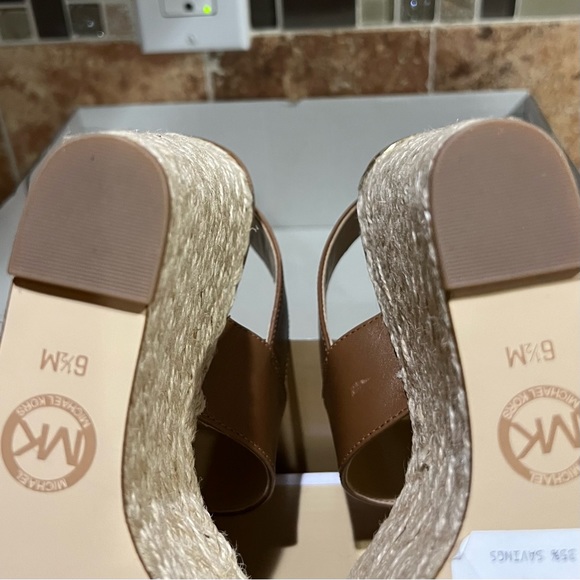 🎉HP🎉 Michael Kors Poesy Wedge Sandals in Luggage Color - Picture 11 of 13